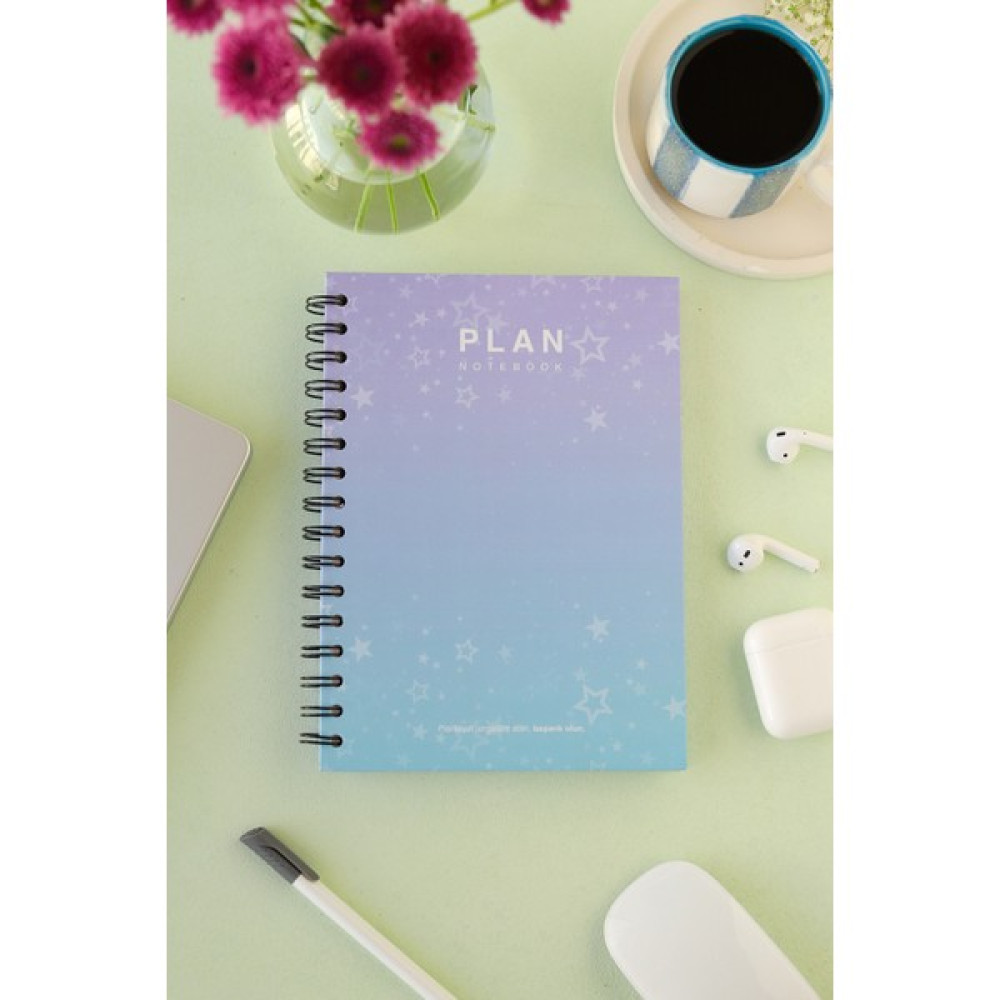 Deep Notebook Süresiz Planlayıcı Ajanda A5 Spiralli Renk Geçiş Yıldızlar Renkli Tasarım - Yıldız Geçişi Ajanda Fiyatı