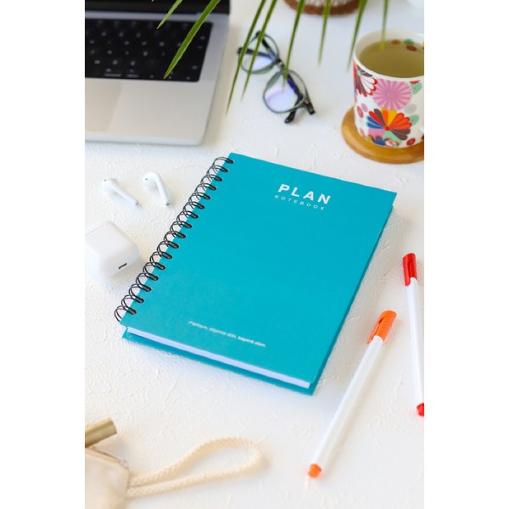 Deep Notebook Süresiz Planlayıcı Ajanda A5 Spiralli Turkuaz Renk Klasik Tasarım Ajanda Fiyatı