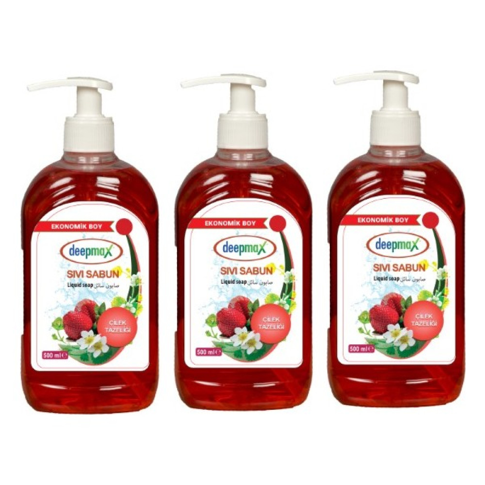 Deepmax Sıvı Sabun Çilek Tazeliği 3 x 500 ml El Bakımı Fiyatı