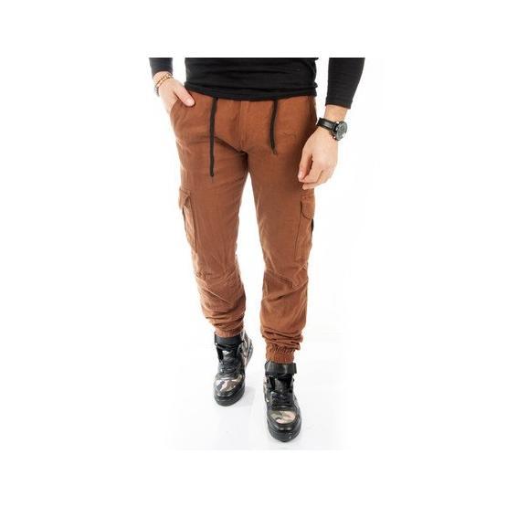 Deepsea 1792 Camel Beli Lastikli Kargo Erkek Pantolon