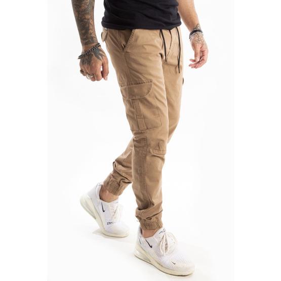 Deepsea 1792 Camel Beli Lastikli Kargo Erkek Pantolon