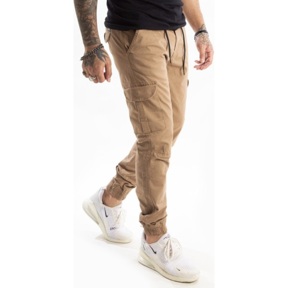 Deepsea Camel Paçası Ve Beli Lastikli Bağcıklı Erkek Kargo Pantolon 1601569-87 Erkek Pantolon Fiyatı