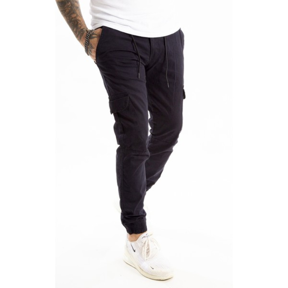 Deepsea Lacivert Paçası Ve Beli Lastikli Bağcıklı Erkek Kargo Pantolon 1601569-008 Erkek Pantolon Fiyatı