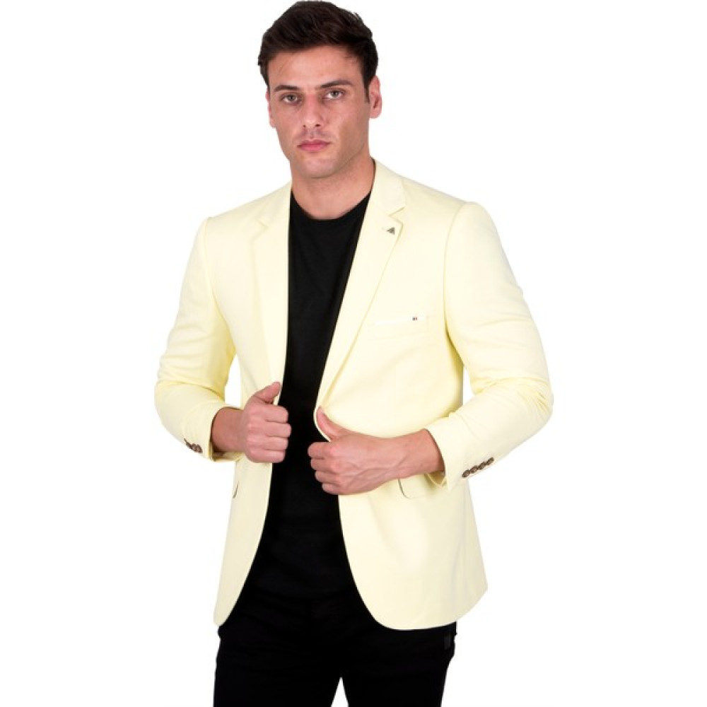 Deepsea Tek Düğme Yırtmaçlı Penye Blazer Ceket 23047741 Erkek Ceket Fiyatı