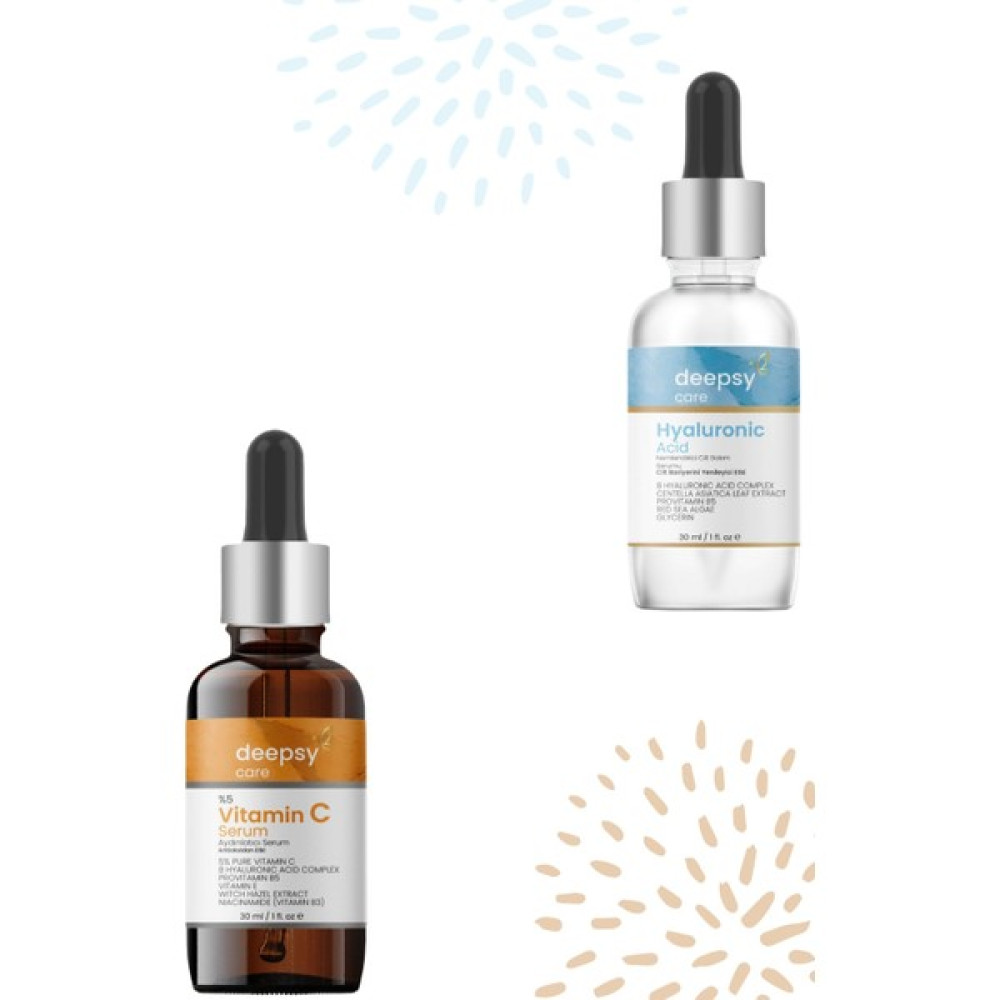 Deepsy Care Hyaluronic Acid & C Vitamini Serumu 2'li Serum Paketi - Cilt Serumu Anti-Aging / Yaşlanma Karşıtı Fiyatı
