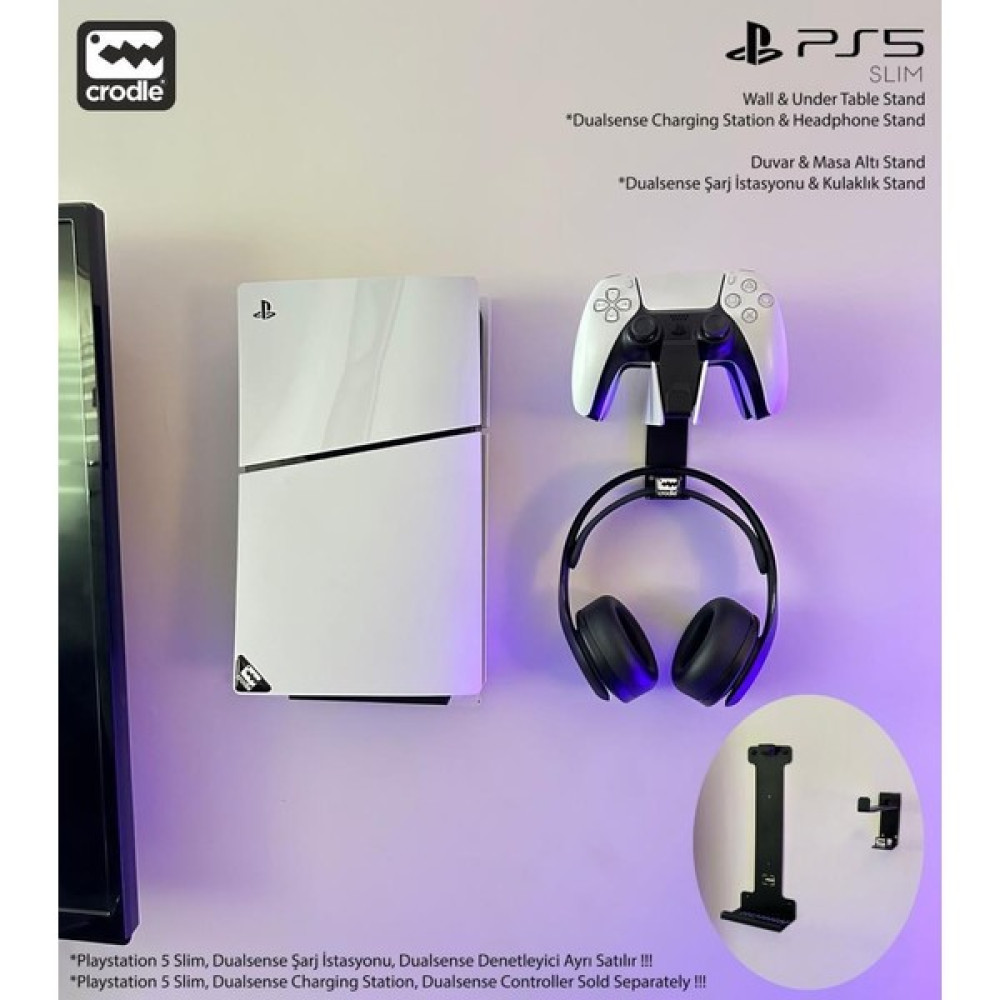 Deer Home Playstation 5 Slim Duvar Standı ve Şarj Istasyonu Standı Ps5 Duvar Standı Gaming Aksesuar PlayStation 5 PS5 Oyunları Fiyatı