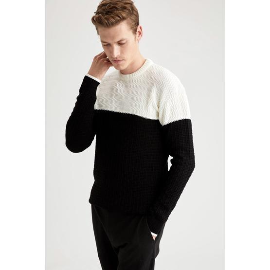 Defacto Bej Slim Fit Triko Erkek Kazak
