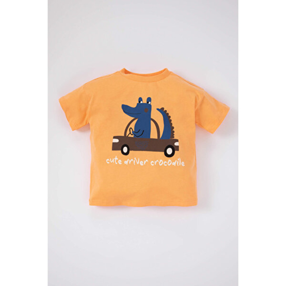 DeFacto Erkek Bebek Dinozor Baskılı Kısa Kollu Tişört Z5548A223SM Bebek T-shirt Fiyatı