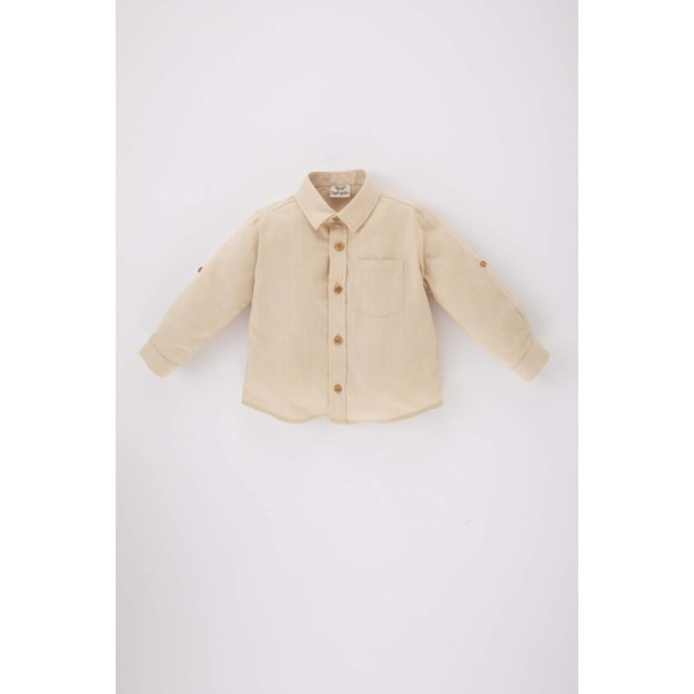 DeFacto Erkek Bebek Poplin Uzun Kollu Gömlek B8069A524SP Bebek Gömlek Fiyatı