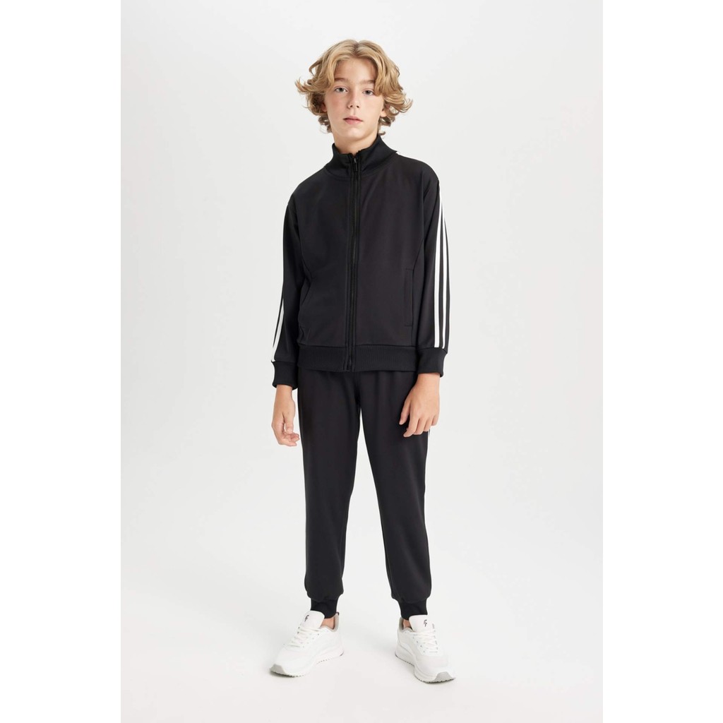 DeFacto Erkek Çocuk 2'li Takım Fermuarlı Sweatshirt Üst Beli Lastikli Jogger Eşofman Altı D2042A824AU Erkek Çocuk Eşofman Fiyatı