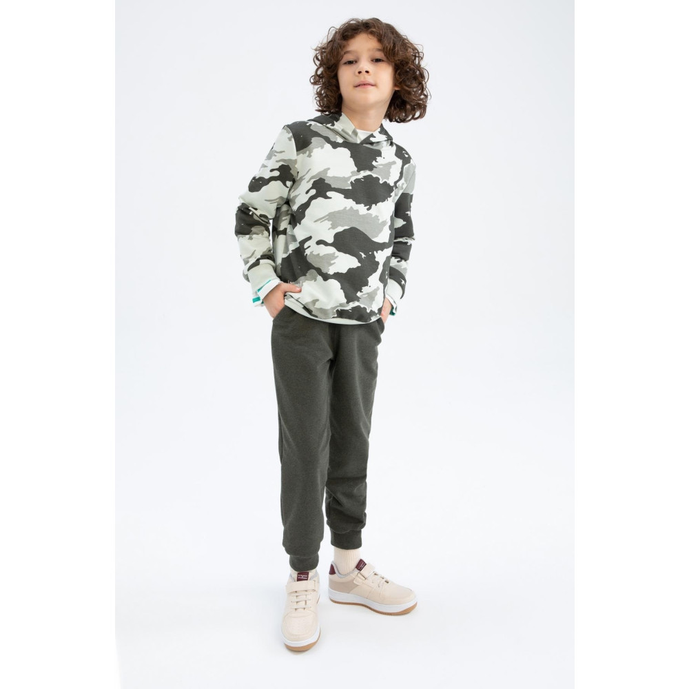 DeFacto Erkek Çocuk Kamuflaj Desenli Kapüşonlu Sweatshirt Eşofman Alt 2li Takım 11-12 Yaş Beden Kadın Eşofman Fiyatı