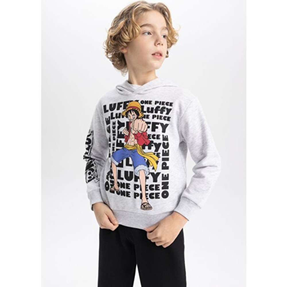 DeFacto Erkek Çocuk One Piece Regular Fit Kapüşonlu Kalın Sweatshirt B2454A823WN Erkek Çocuk Sweatshirt Fiyatı