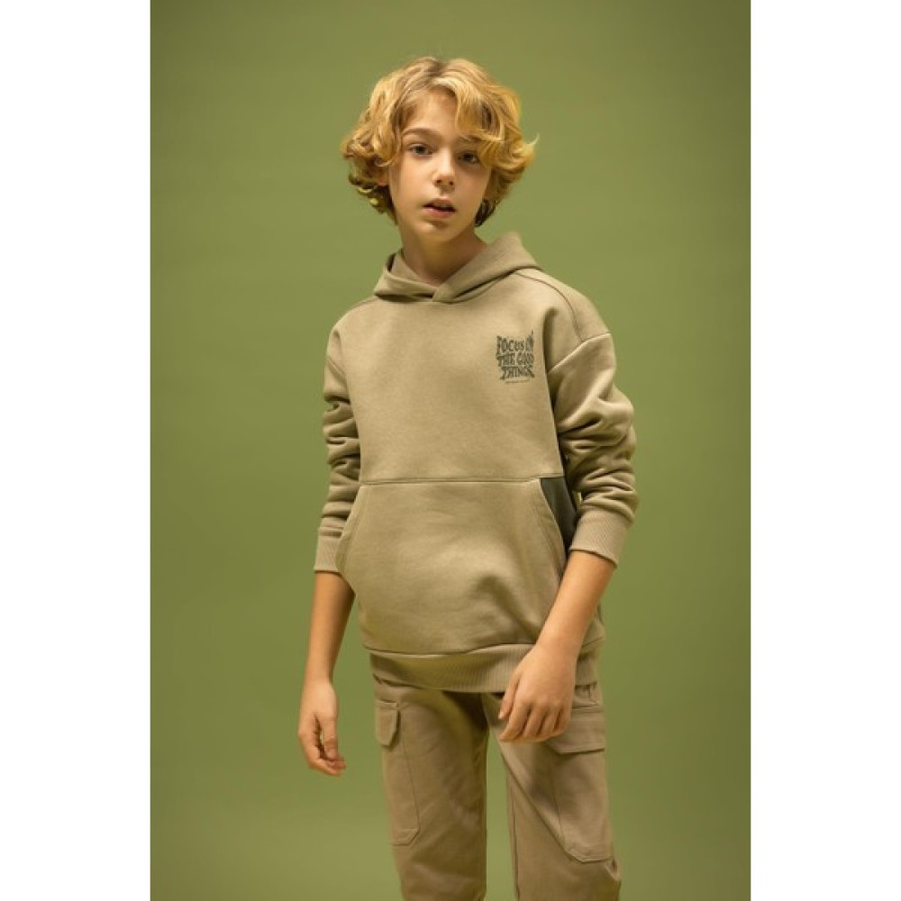 DeFacto Erkek Çocuk Oversize Fit Baskılı Kapüşonlu Kalın Sweatshirt B3995A823WN Erkek Çocuk Sweatshirt Fiyatı