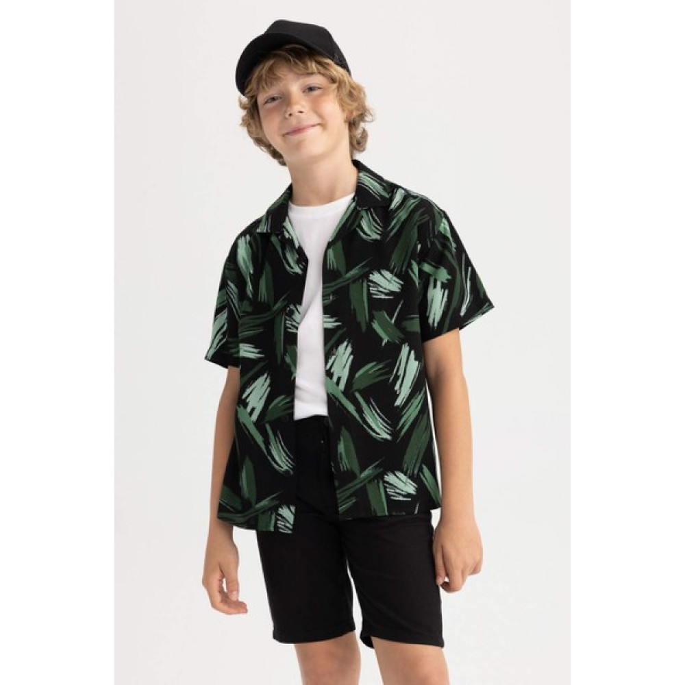 DeFacto Erkek Çocuk Oversize Fit Viskon Kısa Kollu Gömlek Z1043A623HS Erkek Çocuk Gömlek Fiyatı