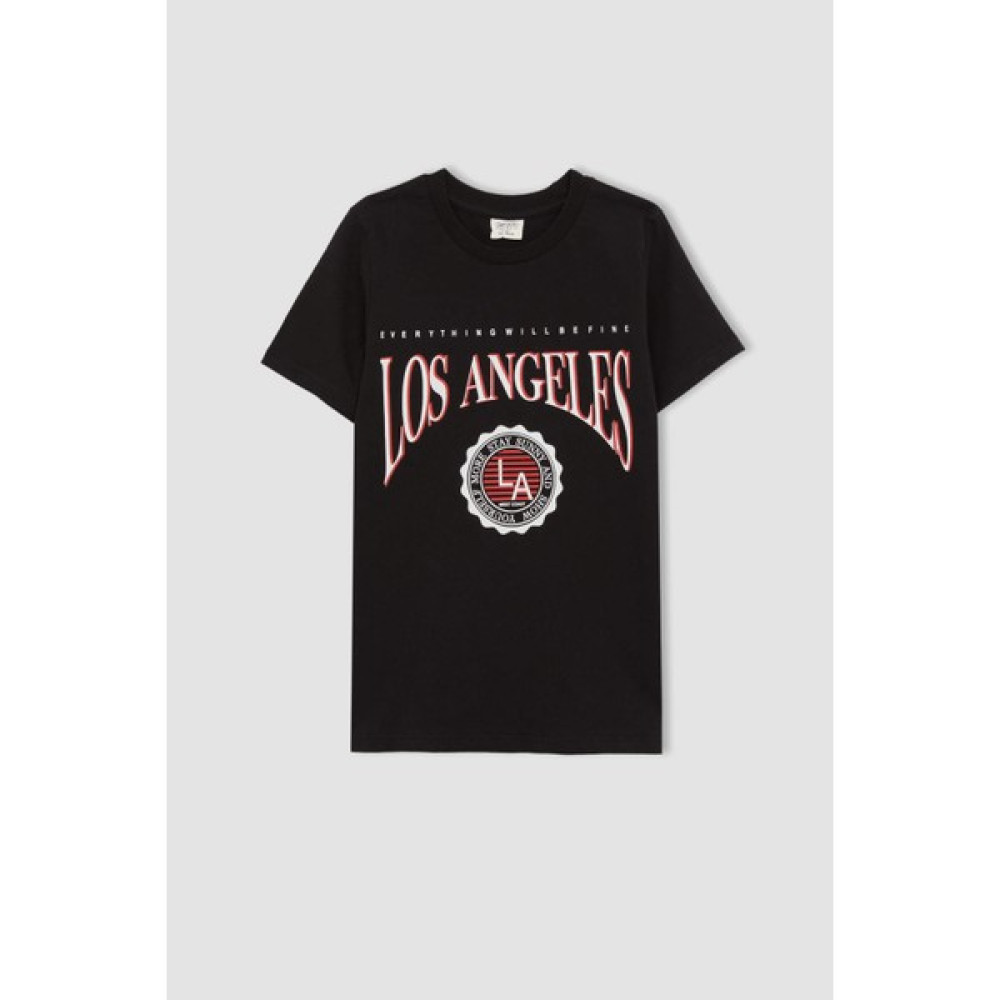 DeFacto Erkek Çocuk Regular Fit Baskılı Kısa Kollu Pamuklu Penye Tişört X2470A622SP Erkek Çocuk T-shirt Fiyatı