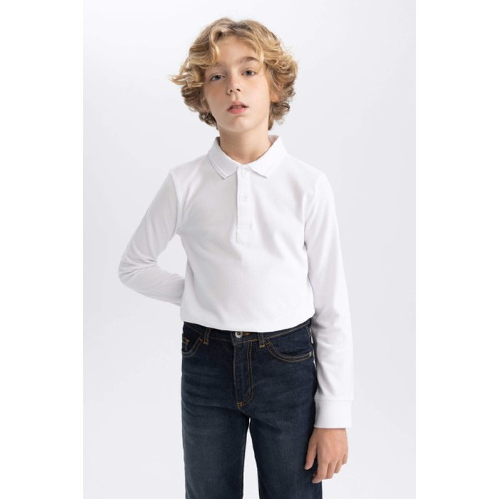 DeFacto Erkek Çocuk Regular Fit Pike Uzun Kollu Polo Tişört L0288A624SP Erkek Çocuk Sweatshirt Fiyatı