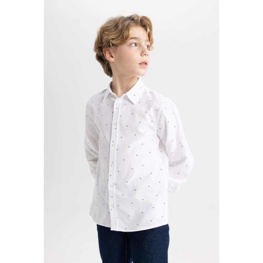 DeFacto Erkek Çocuk Regular Fit Polo Yaka Oxford Uzun Kollu Gömlek C0603A824SM Erkek Çocuk Gömlek Fiyatı