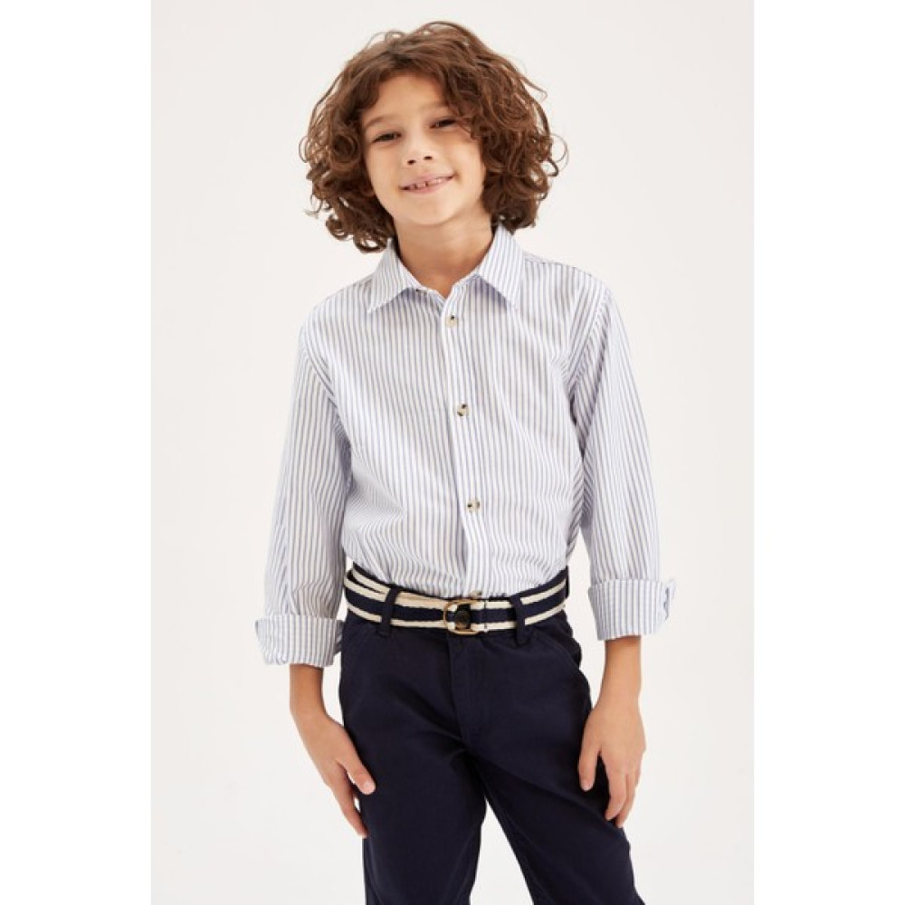 DeFacto Erkek Çocuk Regular Fit Poplin Uzun Kollu Gömlek Z2648A622WN Erkek Çocuk Gömlek Fiyatı
