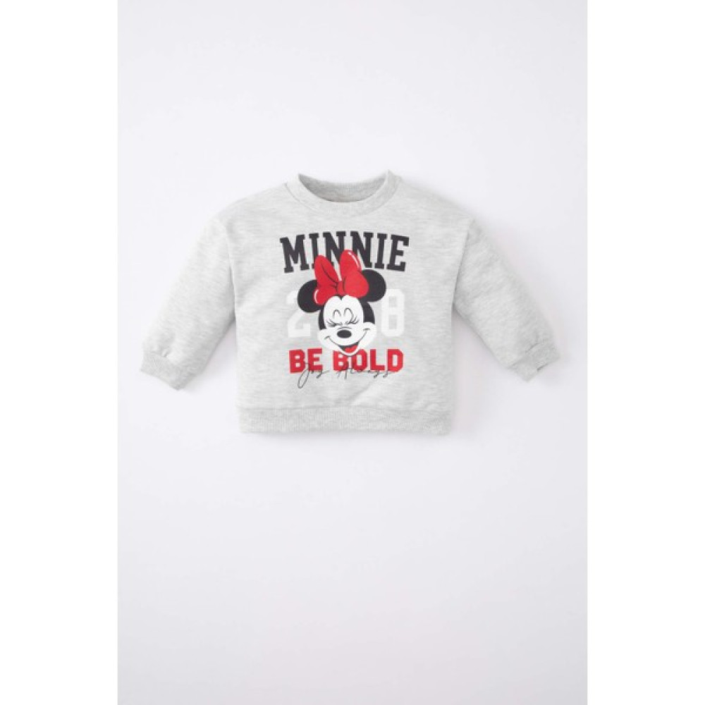 DeFacto Kız Bebek Disney Mickey & Minnie Bisiklet Yaka Sweatshirt C0773A524SP Bebek Sweat Shirt Fiyatı