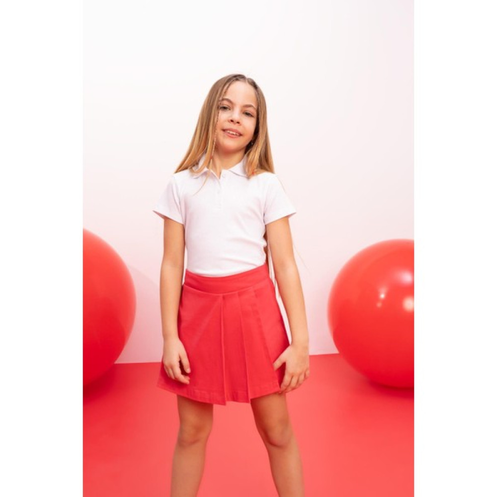 DeFacto Kız Çocuk 23 Nisan Çocuk Bayramı Slim Fit Polo Yaka Basic Fitilli Kaşkorse Kısa Kollu Polo Tişört Z7794A624SM Kız Çocuk T-shirt Fiyatı