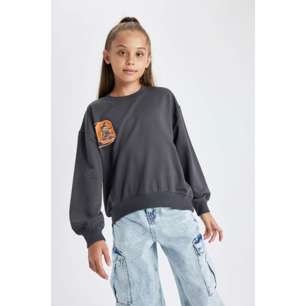 DeFacto Kız Çocuk Garfield Bisiklet Yaka Sweatshirt B1508A823AU Kız Çocuk Sweatshirt Fiyatı