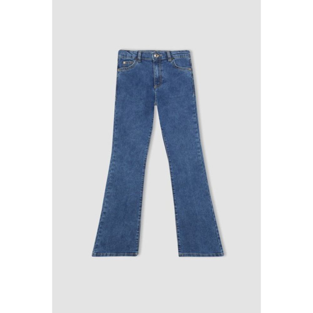 DeFacto Kız Çocuk İspanyol Paça Jean Pantolon B4948A824SM Kız Çocuk Pantolon Fiyatı