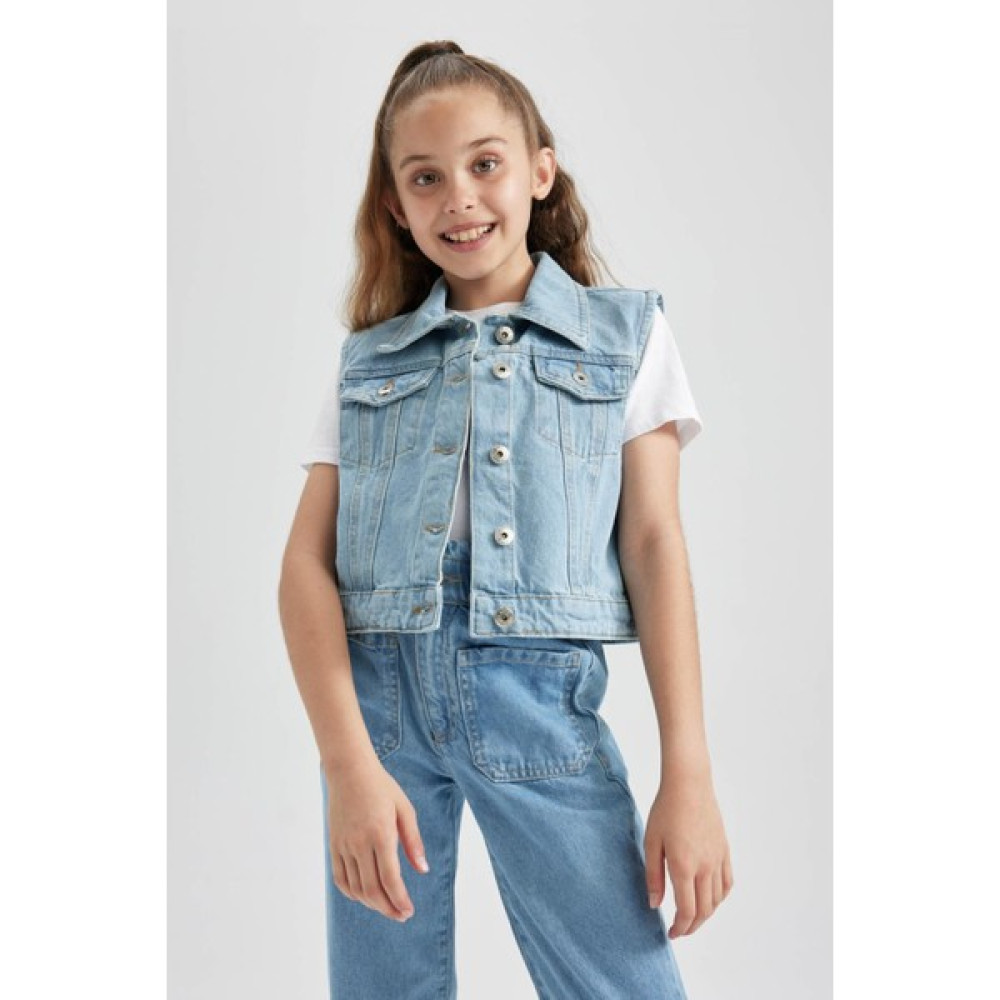 DeFacto Kız Çocuk Jean Yelek W5798A622SP Kız Çocuk Pantolon Fiyatı