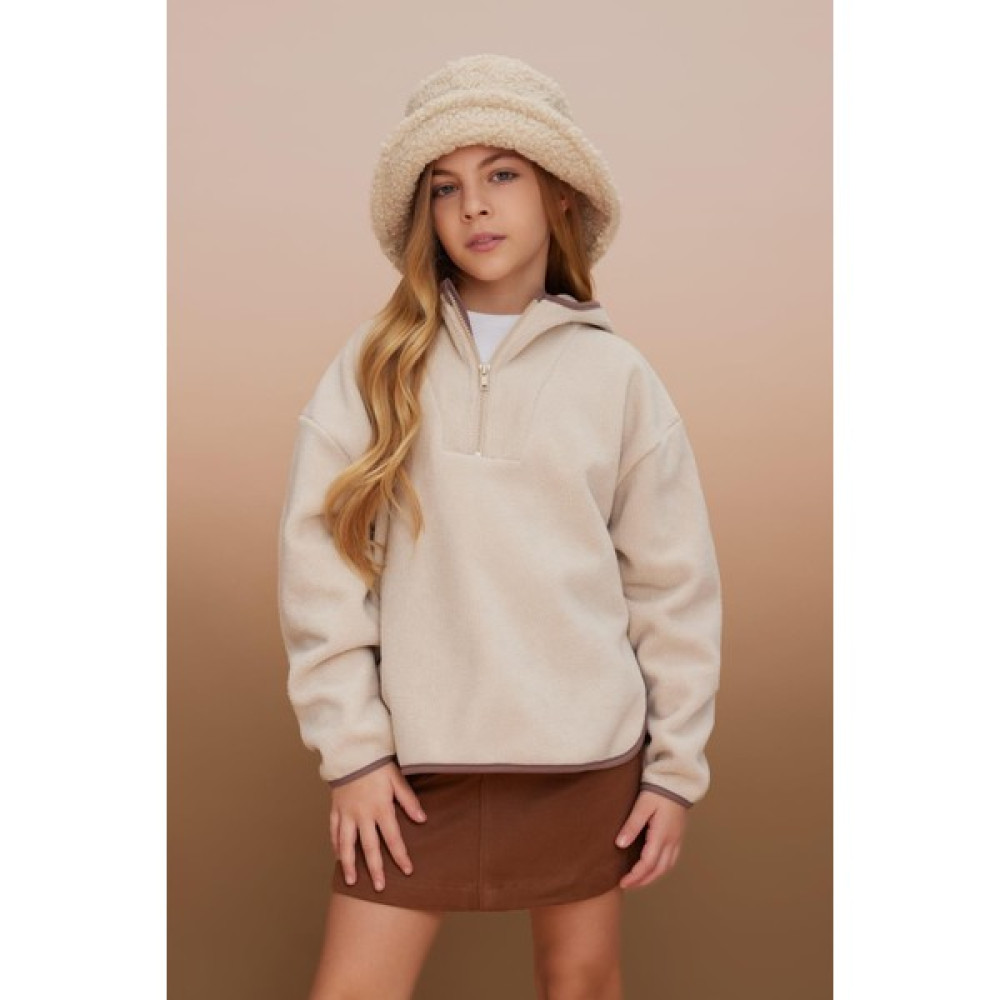 DeFacto Kız Çocuk Oversize Fit Kapüşonlu Pelüş Sweatshirt B1006A823WN Kız Çocuk Sweatshirt Fiyatı