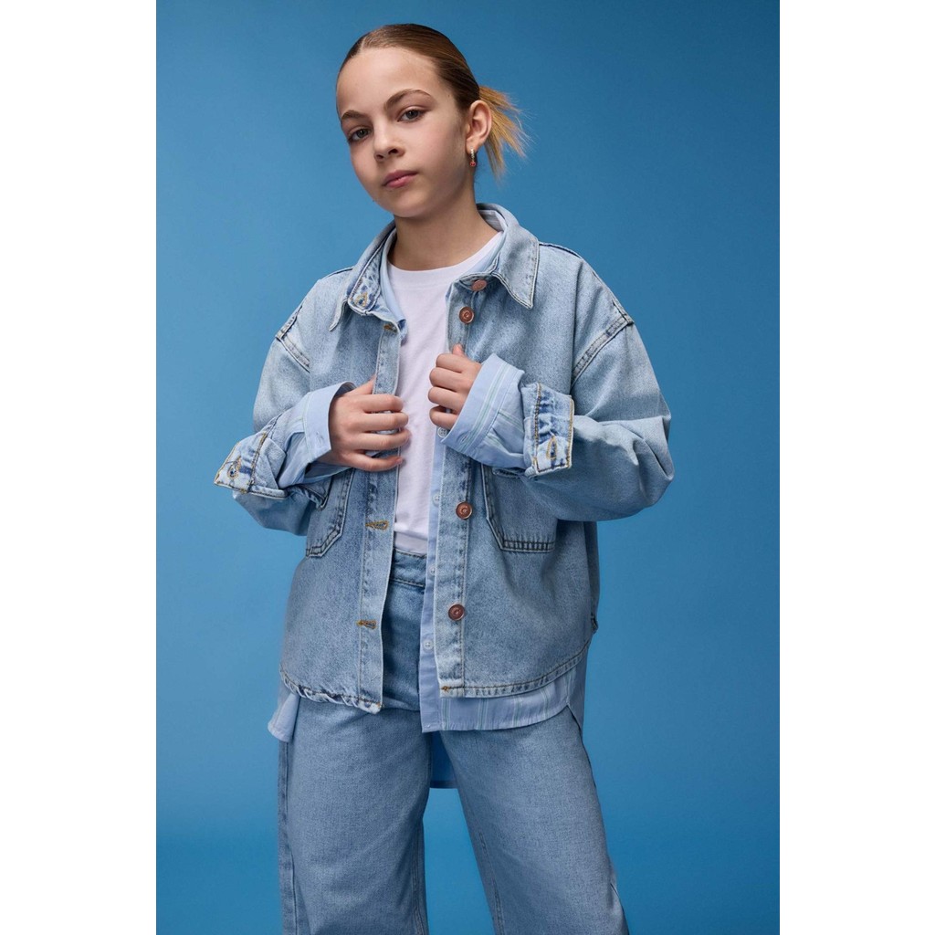 DeFacto Kız Çocuk Pamuklu Denim Ceket D9699A825SP Kız Çocuk Ceket Fiyatı