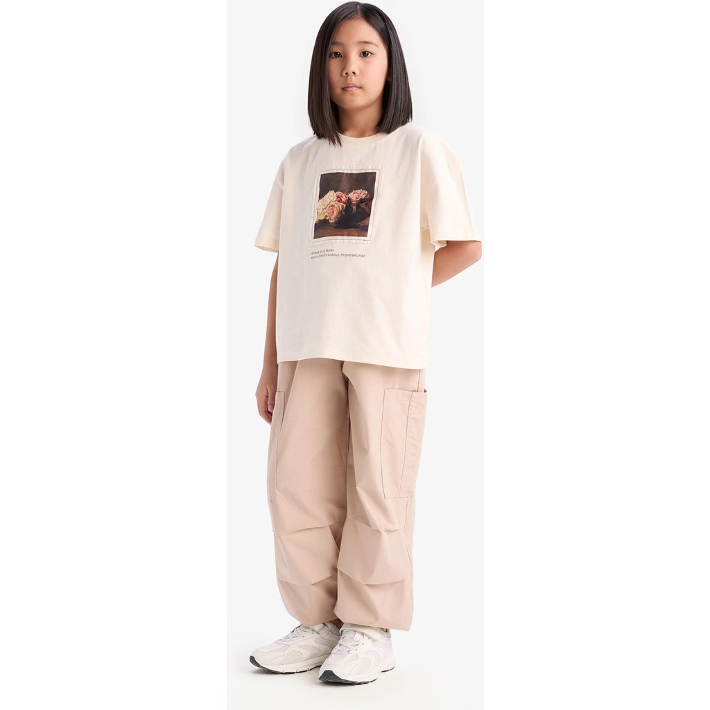 DeFacto Kız Çocuk Paraşüt Kargo Jogger Paça Pamuklu Pantolon D7607A825SM Kız Çocuk Pantolon Fiyatı