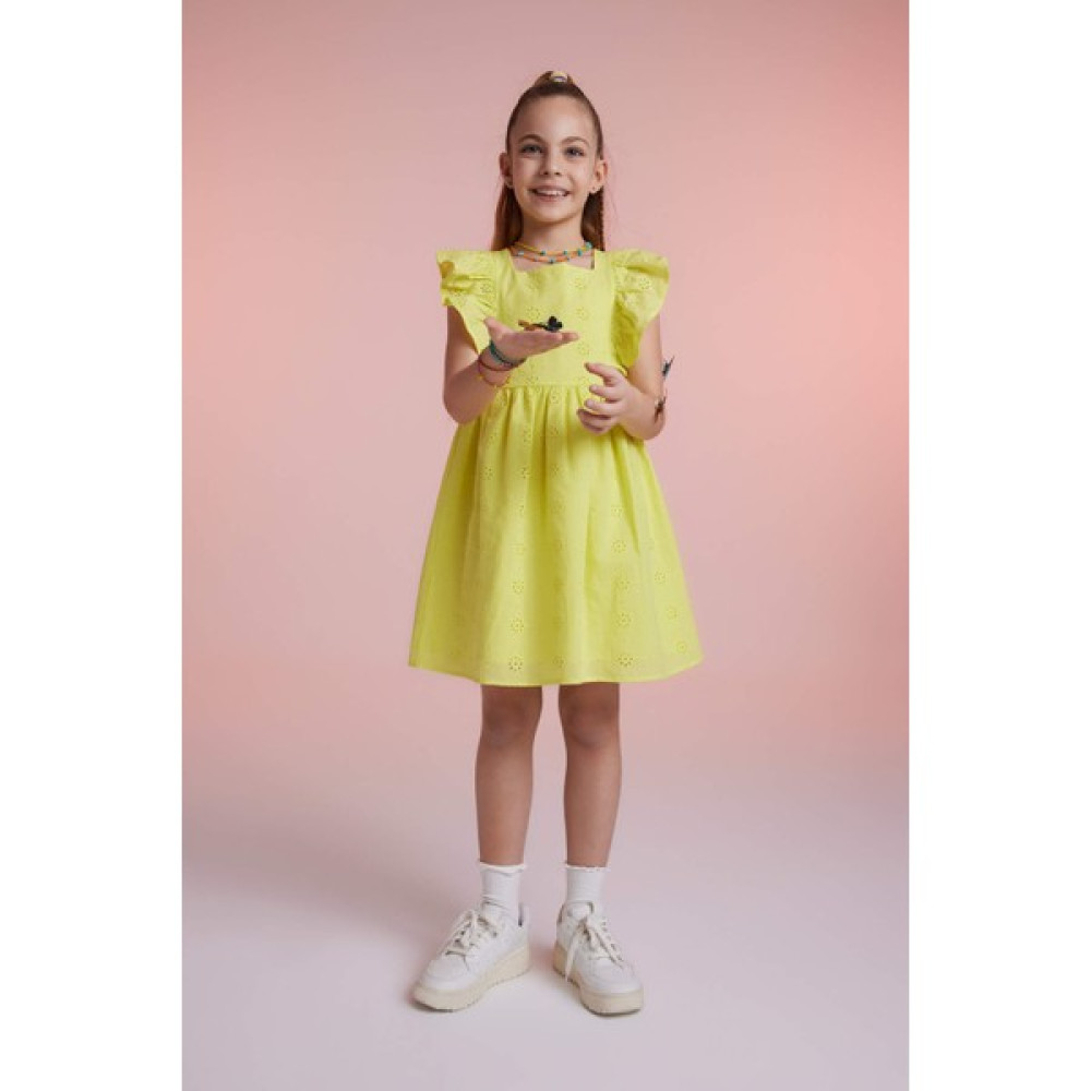 DeFacto Kız Çocuk Regular Fit Brode Elbise Z6368A623SM Kız Çocuk Elbise Fiyatı