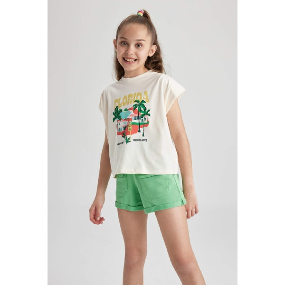 DeFacto Kız Çocuk Regular Fit Kısa Kollu Tişört A2044A823HS Kız Çocuk T-shirt Fiyatı