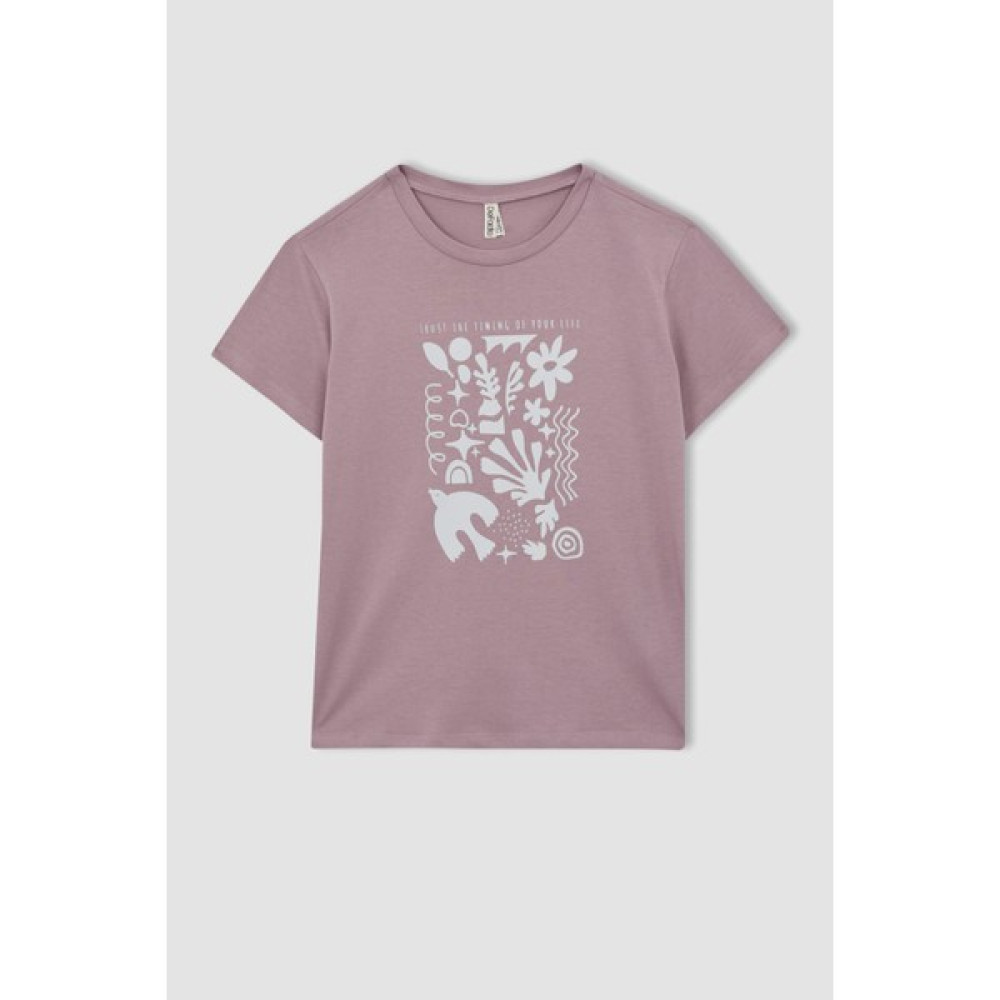 DeFacto Kız Çocuk Regular Fit Kısa Kollu Tişört B0855A823HS Kız Çocuk T-shirt Fiyatı