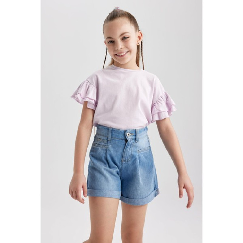 DeFacto Kız Çocuk Regular Fit Kısa Kollu Tişört Z7789A623SM Kız Çocuk T-shirt Fiyatı