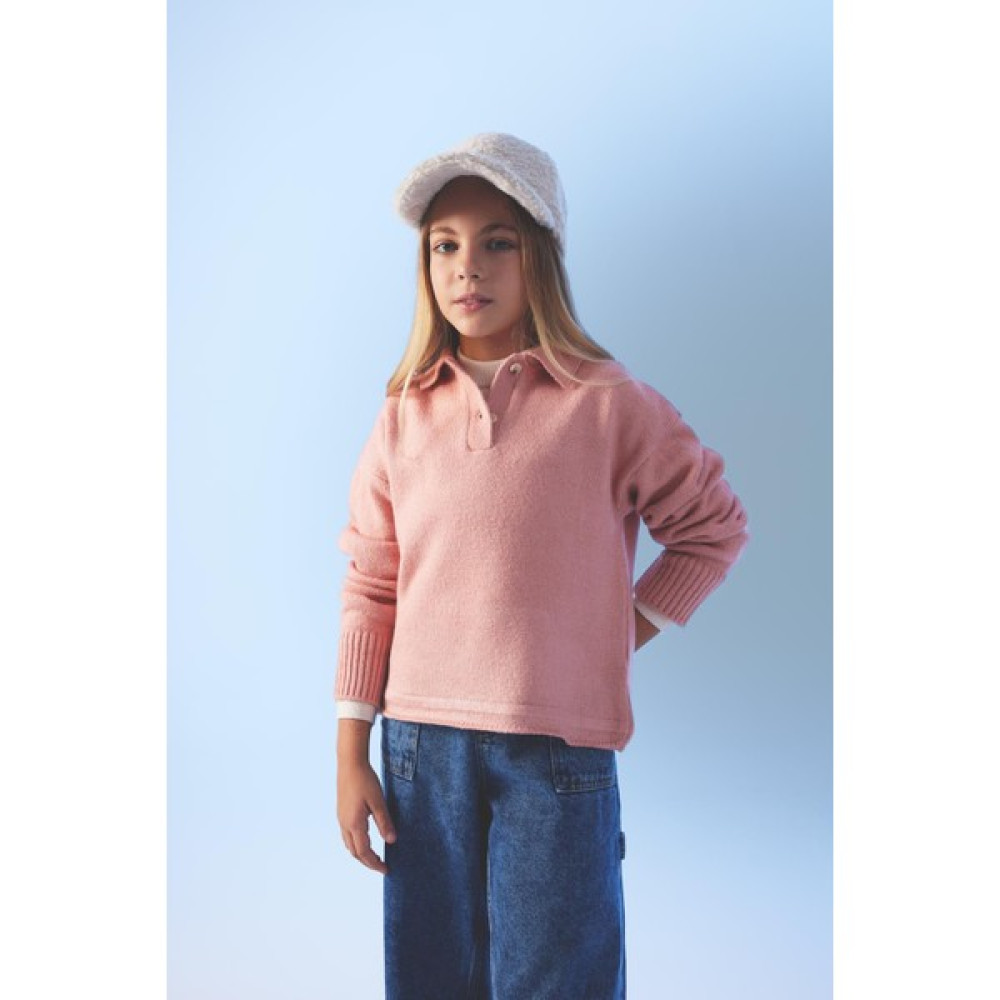 DeFacto Kız Çocuk Regular Fit Polo Yaka Kazak A2883A823AU Kız Çocuk Kazak & Süveter & Triko Fiyatı