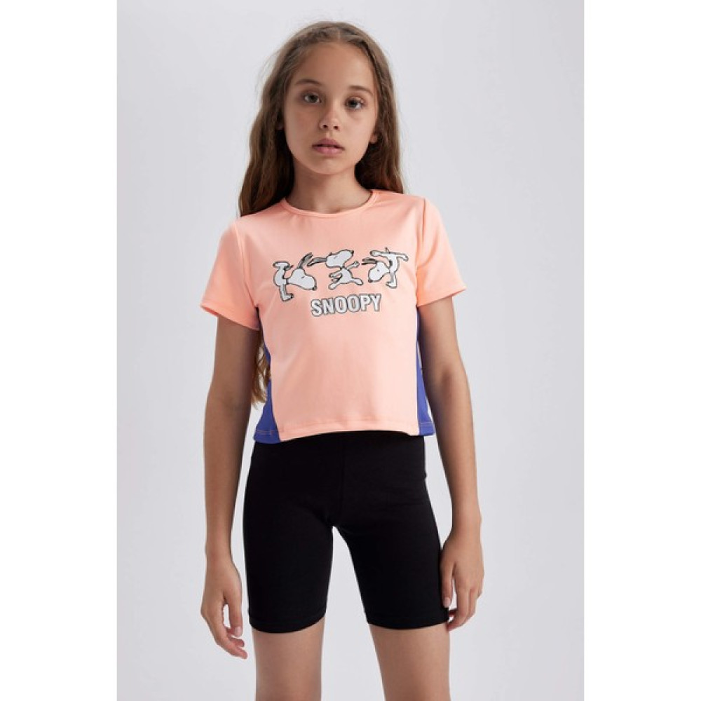 DeFacto Kız Çocuk Snoopy Regular Fit Kısa Kollu Tişört X7734A622SM Kız Çocuk T-shirt Fiyatı