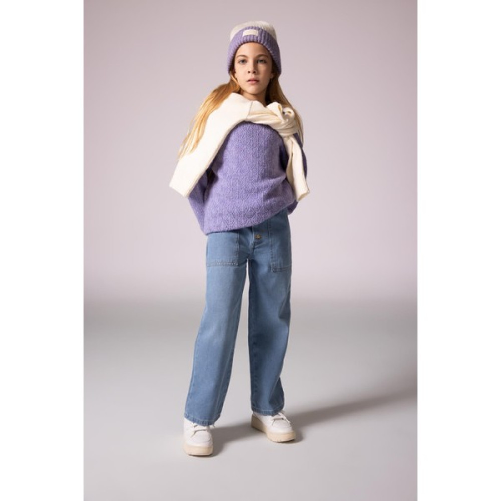 DeFacto Kız Çocuk Wide Leg Geniş Paça Jean Pantolon B3426A823WN Kız Çocuk Pantolon Fiyatı