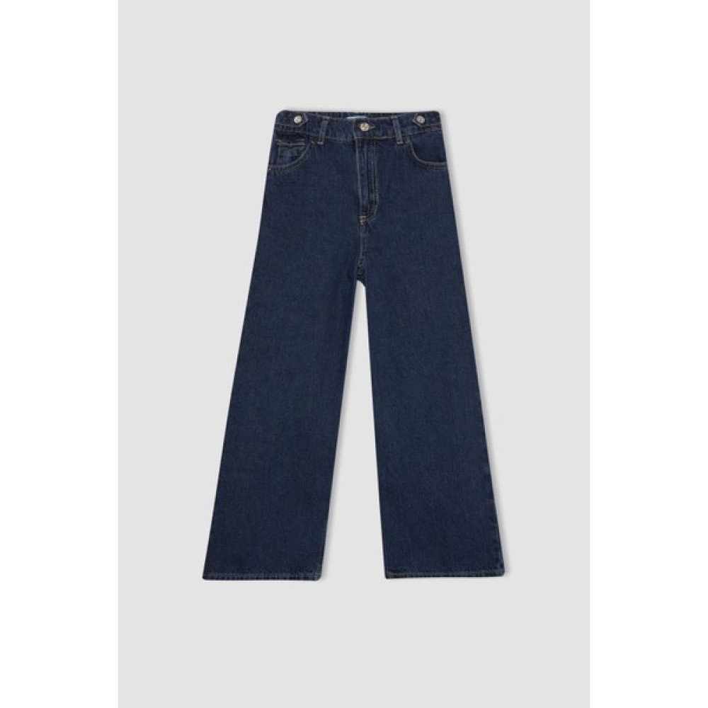 DeFacto Kız Çocuk Wide Leg Geniş Paça Jean Pantolon B9823A824SM Kız Çocuk Pantolon Fiyatı