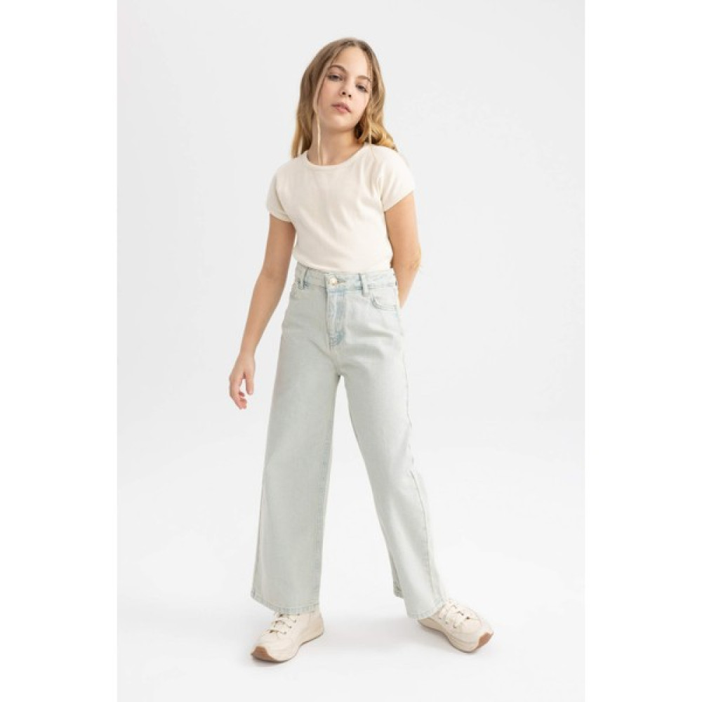 DeFacto Kız Çocuk Wide Leg Geniş Paça Pantolon B9825A824SM Kız Çocuk Pantolon Fiyatı