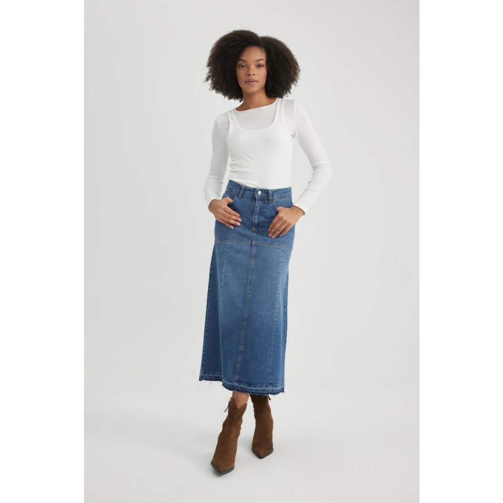 DeFacto Long Fit Jean Midi Etek 34 Beden Etek Fiyatı
