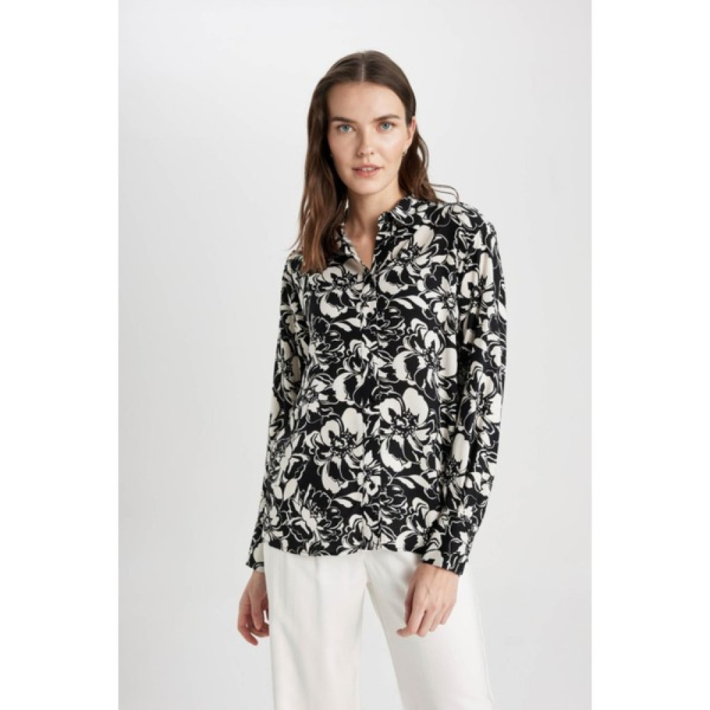 DeFacto Oversize Fit Gömlek Yaka Uzun Kollu Tunik B9232AX24SP Tunik Fiyatı