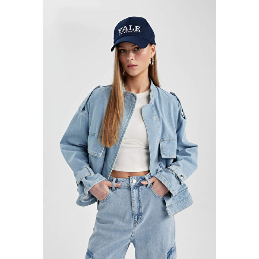 DeFacto Oversize Fit Jean Ceket C1418AX24SM Bayan Ceket Fiyatı