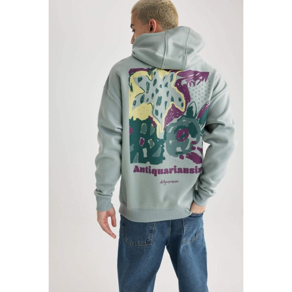 DeFacto Oversize Fit Kapüşonlu Kalın Sweatshirt B4753AX24SP Erkek Sweatshirt Fiyatı