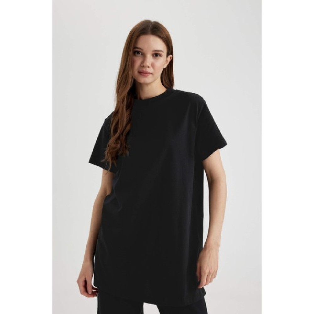 DeFacto Regular Fit Bisiklet Yaka Kısa Kollu %100 Pamuk Tunik A8351AX24SP Tunik Fiyatı