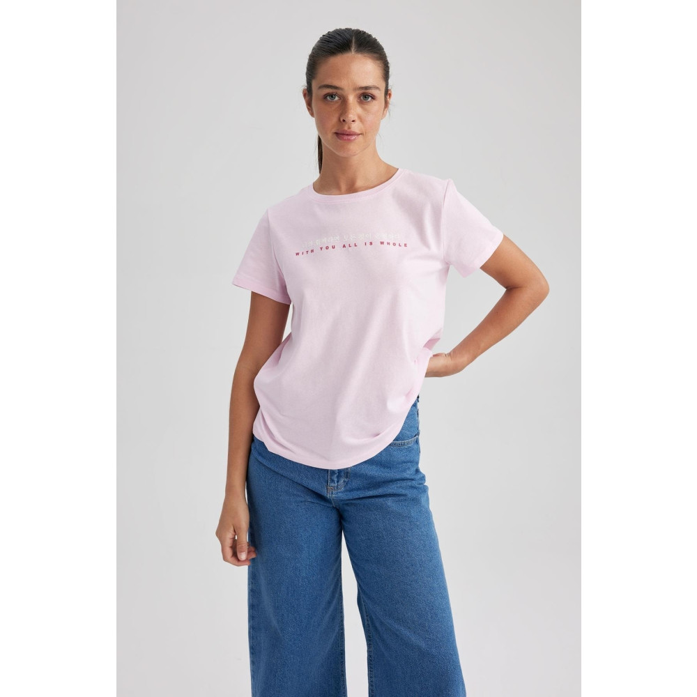 DeFacto Regular Fit Bisiklet Yaka Kısa Kollu Tişört S Beden Bayan T-shirt Fiyatı