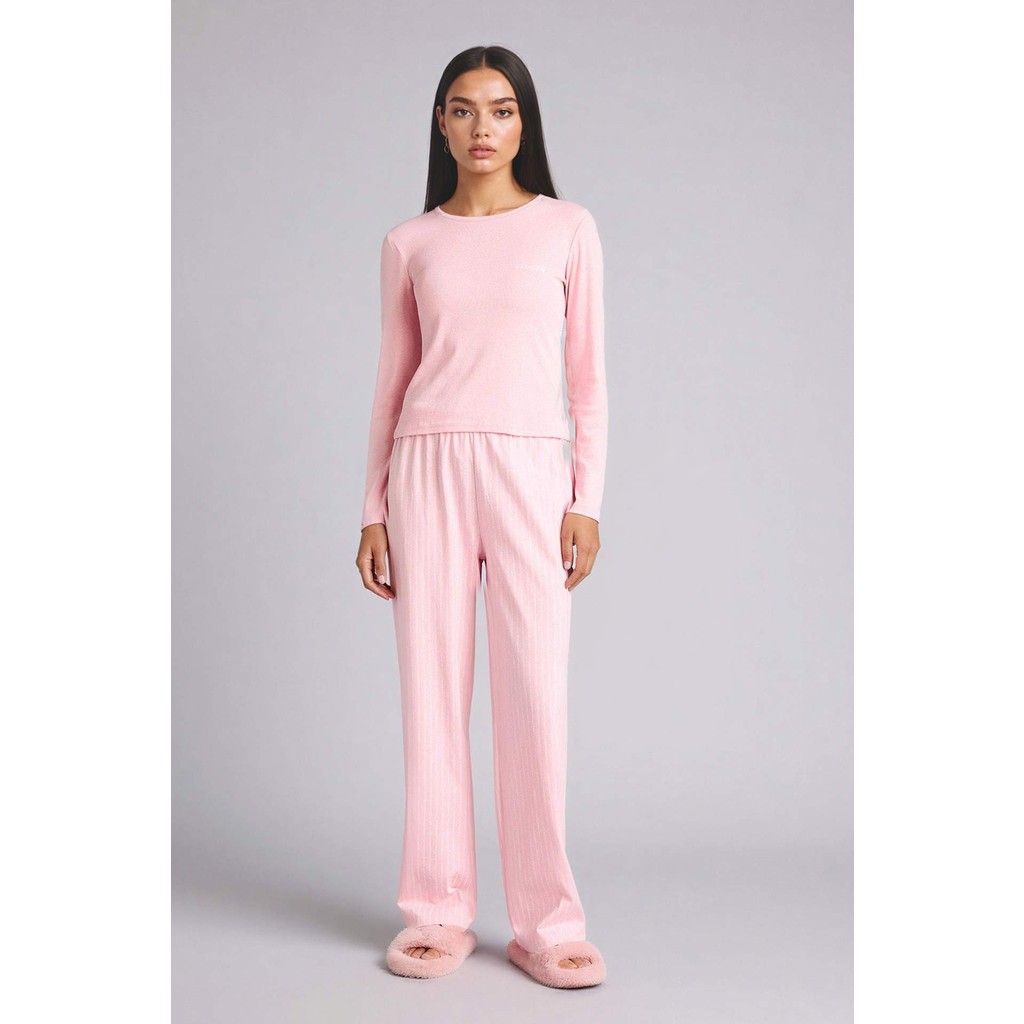 DeFacto Regular Fit Uzun Kollu 2'li Takım H0722AX26SP Kadın Pijama Fiyatı