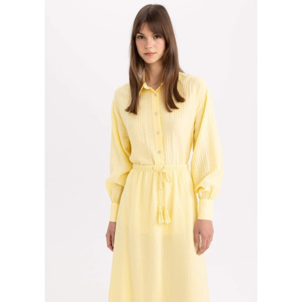 DeFacto Relax Fit Gofre Dokulu Uzun Kollu TUNIK C2757AX24SP Tunik Fiyatı