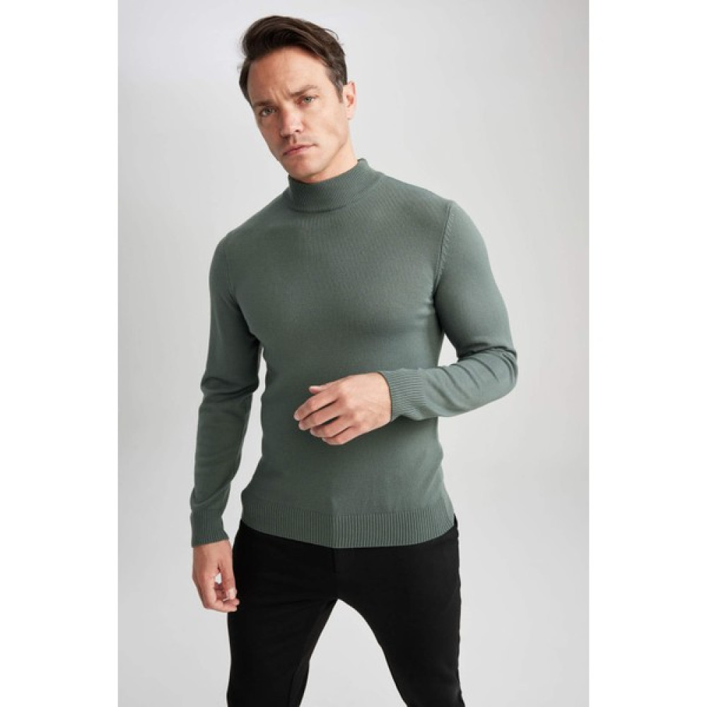 DeFacto Slim Fit Balıkçı Yaka Triko Kazak R1127AZ23WN Erkek Kazak & Süveter & Triko Fiyatı