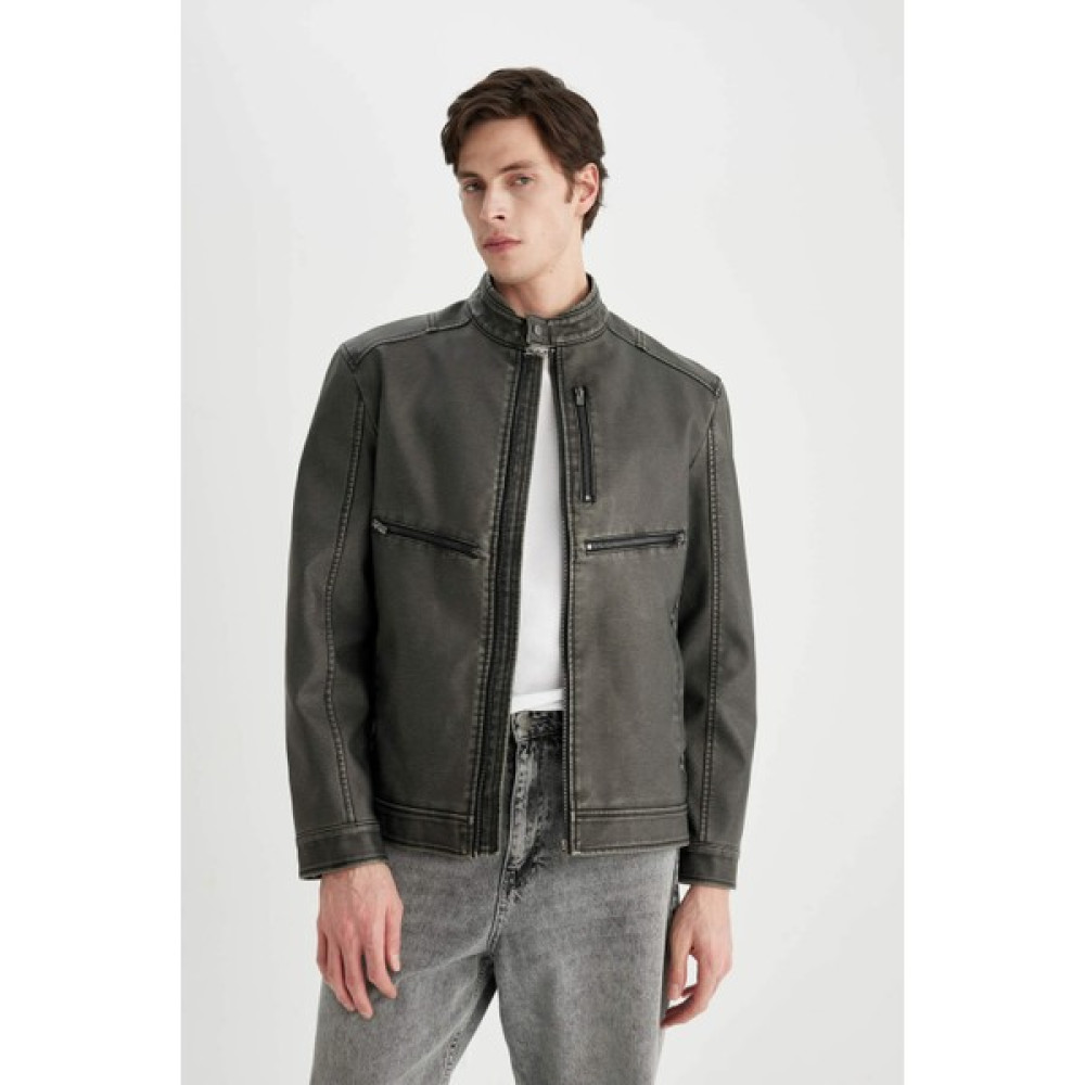 Defacto Slim Fit Dik Yaka Ceket Suni Deri Ceket C1758Ax24Sp Erkek Ceket Fiyatı