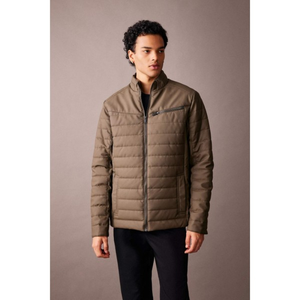 DeFacto Slim Fit Dik Yaka Ceket Suni Deri Şişme Mont X4014AZ23WN Erkek Ceket Fiyatı